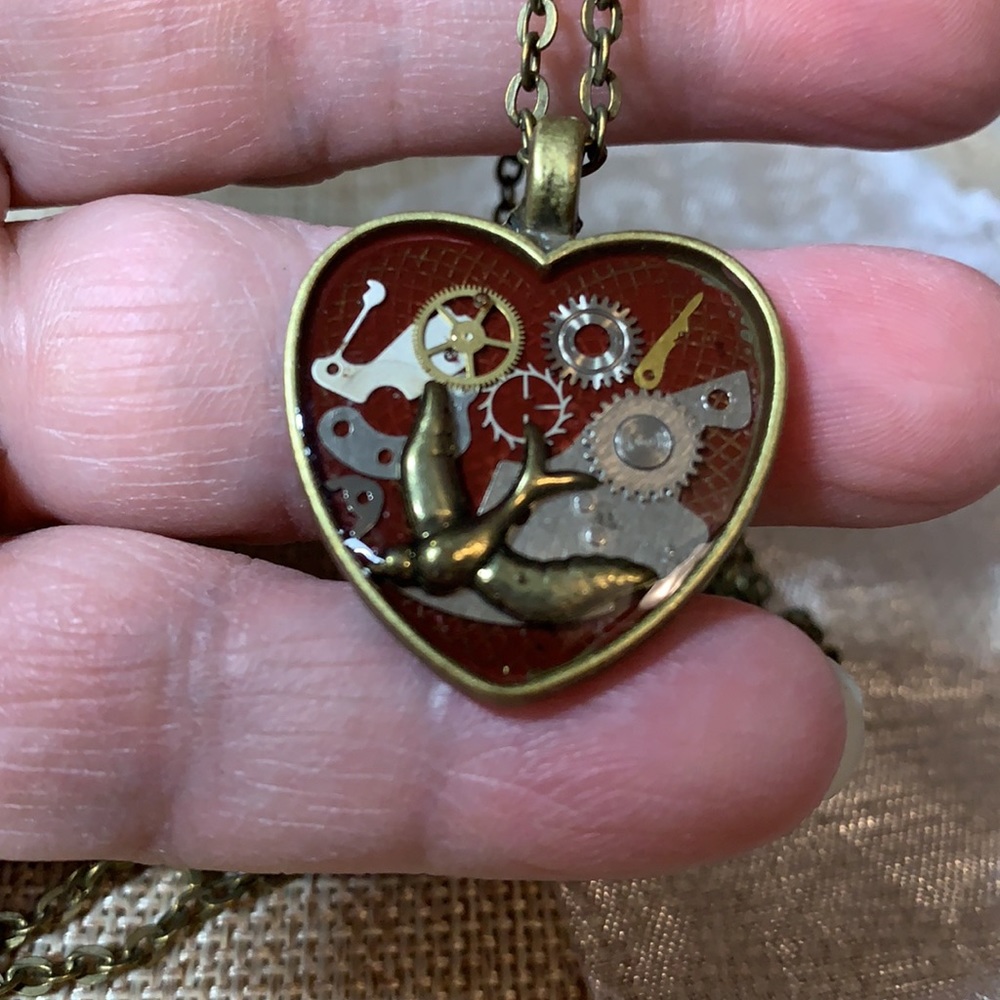 Watch Gears Bird Necklace steampunk Handmade Sale